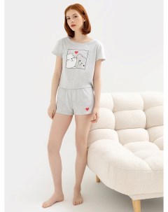 Комплект женский футболка шорты в сером цвете Mark formelle