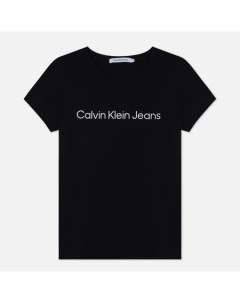 Женская футболка Slim Organic Cotton Logo цвет чёрный размер L Calvin klein jeans