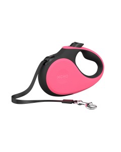 Поводок рулетка для собак лента 5м розовый черный до 15 кг X007 S Xcho