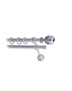 Карниз для штор LmDecor 16мм 2р витой 3,0м ХРОМ /Мельба 041 Lm decor