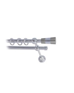 Карниз для штор LmDecor 16мм 2р витой 3,6м ХРОМ /Волео 074 Lm decor