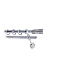 Карниз для штор LmDecor 16мм 2р гладкий 2,4м ХРОМ /Волео 074 Lm decor