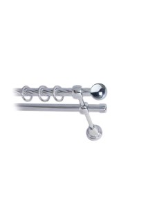 Карниз для штор LmDecor 16мм 2р витой 1,8м ХРОМ /Шар малый 124 Lm decor