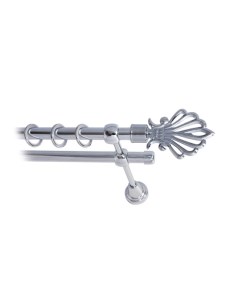 Карниз для штор LmDecor 16мм 2р гладкий 4,0м ХРОМ /ВЕЕР 006 Lm decor