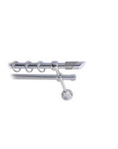 Карниз для штор LmDecor 16мм 2р гладкий 4,0м ХРОМ /Луна 056 Lm decor