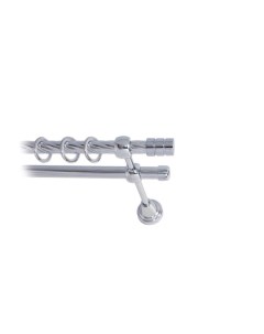 Карниз для штор LmDecor 16мм 2р витой 2,4м ХРОМ /Цилиндр 088 Lm decor