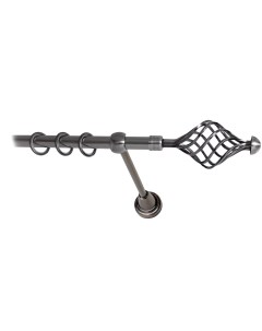 Карниз для штор LmDecor 16мм 1р гладкий 2,4м Антрацит /Вираж 098 Lm decor