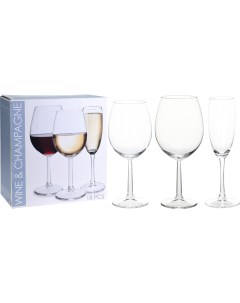 Набор бокалов для вина и шампанского 18шт стекло арт CC7000530 Koopman