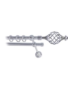 Карниз для штор LmDecor 16мм 2р витой 4,0м ХРОМ /Вираж 098 Lm decor