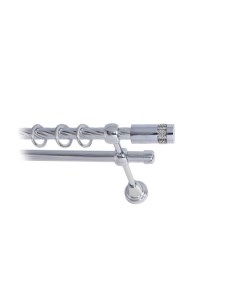 Карниз для штор LmDecor 16мм 2р витой 4,0м ХРОМ /Имидж 116 Lm decor