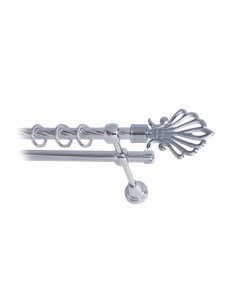 Карниз для штор LmDecor 16мм 2р витой 1,6м ХРОМ /ВЕЕР 006 Lm decor