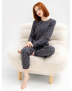 Комплект женский (джемпер, брюки) серый с сердечками Mark formelle