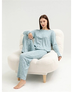 Комплект женский (джемпер, брюки) в сером цвете с контурными совами Mark formelle