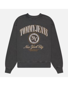 Мужская толстовка Boxy Luxe Varsity Crew Neck цвет серый размер L Tommy jeans
