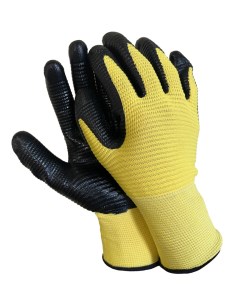 Перчатки из желтого полиэстера с черн нитриловым покрытием р р 10 No brand