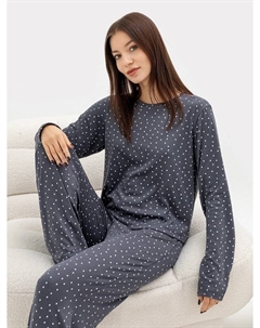 Комплект женский (джемпер, брюки) серый в горошек Mark formelle