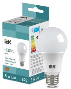 Лампа светодиодная A60 8Вт E27 4000К LED Bulb LL I A60 8 230 40 E27 Iek