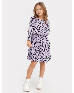 Платье для девочек светло лиловое с принтом леопард Mark formelle
