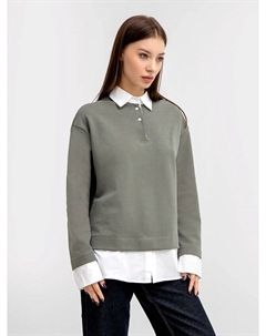 Джемпер женский c имитацией рубашки в сером цвете Mark formelle