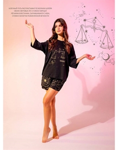Комплект женский черный "весы" из коллекции "знаки зодиака" Mark formelle