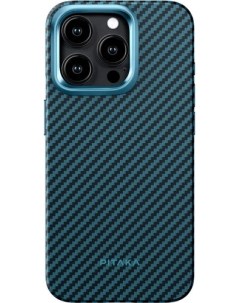 Чехол для телефона MagEZ Case 4 для iPhone 15 Pro Max 1500D twill черный синий Pitaka