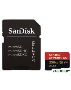 Карта памяти Extreme PRO SDSQXCZ 256G GN6MA microSDXC 256GB с адаптером Sandisk