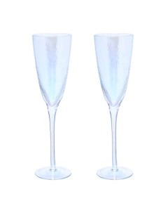 Бокал для шампанского 275 мл 2 шт стекло перламутровый Ripply polar Kuchenland