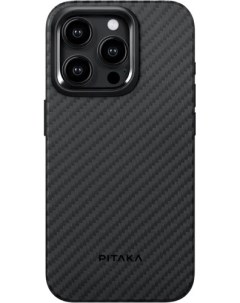 Чехол для телефона MagEZ Case 4 для iPhone 15 Pro 1500D twill черный серый Pitaka