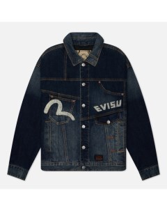 Мужская джинсовая куртка Evergreen Deconstructive Denim With Daicock Print Evisu