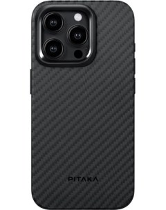 Чехол для телефона MagEZ Case 4 для iPhone 15 Pro Max 1500D twill черный серый Pitaka
