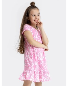 Сорочка ночная для девочек розовая с рисунком в виде разводов Mark formelle