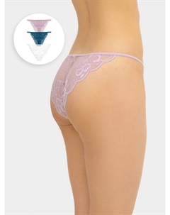 Трусы женские слип-бикини мультипак (3 шт.) в фиолетовом цвете Mark formelle