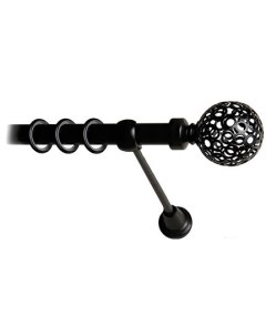 Карниз для штор LmDecor 25мм 1р гладкий 2,4м Черный Мат /Ажур 095 Lm decor