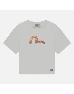 Женская футболка Embroidered Brocade Inserted Seagull With Logo Printed Evisu