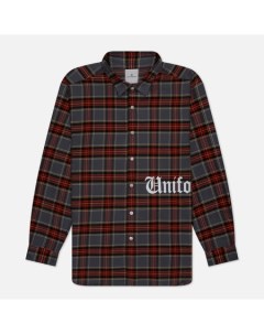 Мужская рубашка Flannel Check Gothic Logo Baggy Uniform experiment