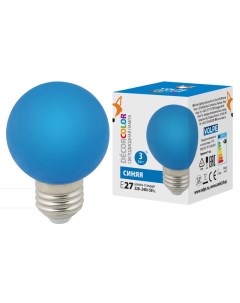 Лампа светодиодная G60 3Вт Е27 синий LED Volpe