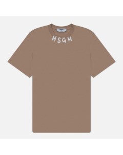 Мужская футболка Collar Brush Stroke Print цвет бежевый размер S Msgm