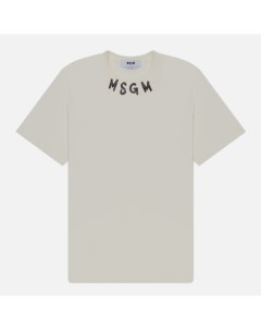 Мужская футболка Collar Brush Stroke Print цвет бежевый размер XL Msgm