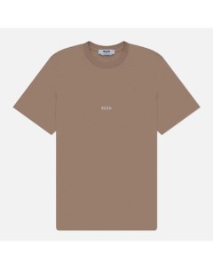 Мужская футболка Brush Stroke Micrologo Print Regular цвет коричневый размер L Msgm