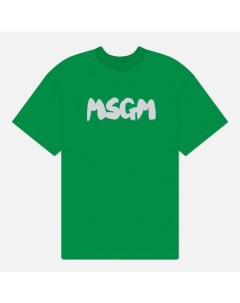 Мужская футболка New Brush Stroke цвет зелёный размер XL Msgm