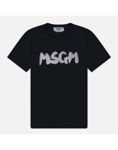 Женская футболка New Logo Brush Glitter цвет чёрный размер L Msgm
