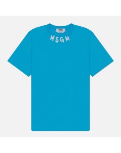 Мужская футболка Collar Brush Stroke Print цвет голубой размер L Msgm