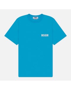 Мужская футболка Never Look Back Print Regular цвет голубой размер S Msgm