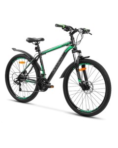 Велосипед Quest Disc 26 2022 18 серый зеленый Aist