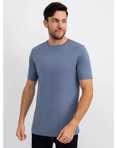 Хлопковая прямая футболка в оттенке синий меланж Mark formelle
