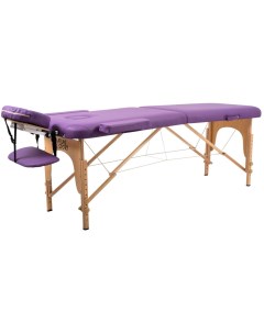Стол массажный складной 2 с деревянный 60 см фиолетовый Atlas sport