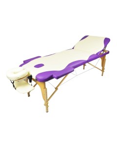 Стол массажный 70 см складной 3 с деревянный кремово фиолетовый Atlas sport
