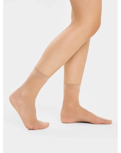 Высокие женские полиамидные носки бежевого цвета Mark formelle