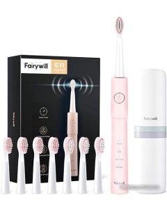Электрическая зубная щетка E11 розовый 8 насадок Fairywill