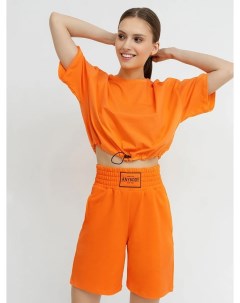 Свободные шорты с высокой линией талии в оранжевом цвете Mark formelle